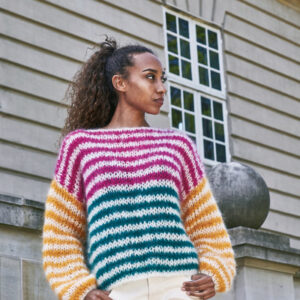 Bella stribet sweater i 2 tråde